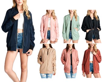 KXP Womens Casual Lightweight Thin Flight Bomber Short Jacket Coat Khaki Small KXP Womens Casual Lightweight Thin Flight Bomber Short Jacket Coat Khaki Small