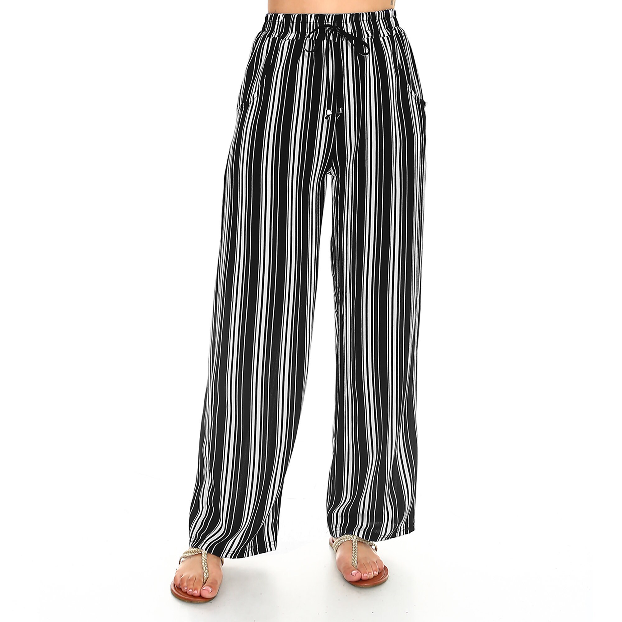 Fashionazzle Women's Casual Palazzo Pants Stripe Pants Etsy