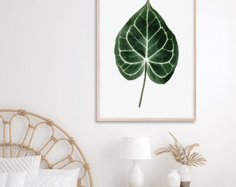 ALOCASIA LEAF, Botanical Wall Art, Green Plant Art, Plant Art Print, Plant Wall Art, Plant Illustration, Tropical Print, Tropical Decor