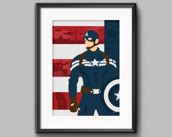 Capitán América: El soldado de invierno - Impresión minimalista (A2)