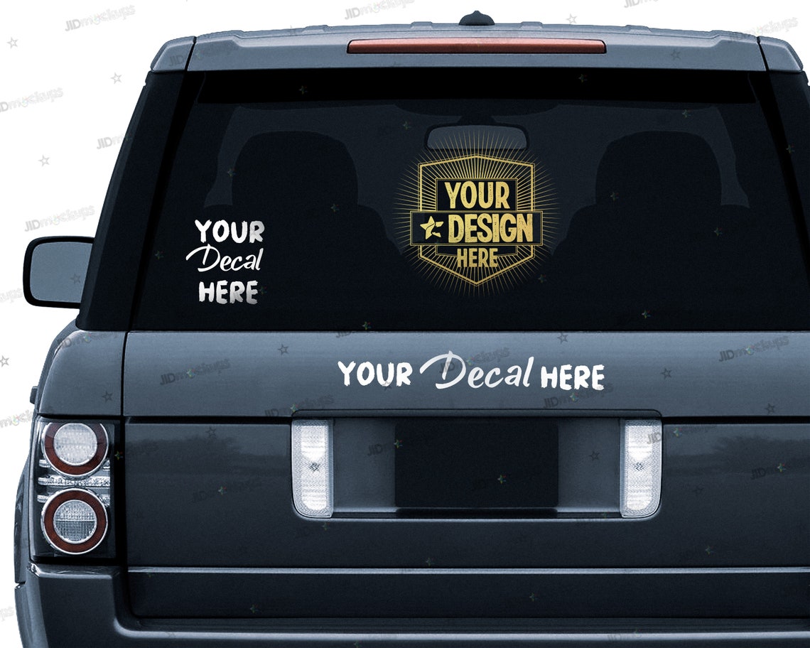 Download Car Decal Mockup Rear View Window Back SUV Template Design ...