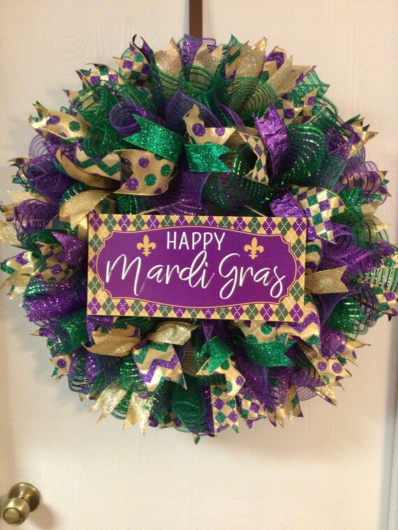 Mardi Gras Centerpiece-mardi Gras Decor-mardi Gras Centerpiece Mardi Gras  Decorations Fat Tuesday Centerpiece Mardi Gras Candlering 