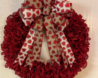 Valentines Wreath, Valentine’s Day Wreath, Valentine’s Day Burlap Wreath, Valentines Decorations