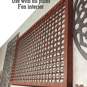 Decorative Wooden Air Vent Covers with Laser Cut Design - Handmade Customizable Grille - Cabinet Door Panels - panel with wood frame