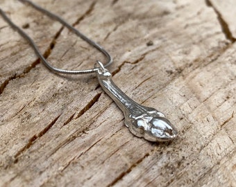 Eiken maretak knop hanger fijn zilver - pure .999 zilver op .925 sterling zilveren ketting