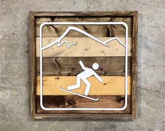 Rustic Snowboard Sign. Parks and Recreational Sign. US Forest Sign. Reclaimed Wood Wall Art. Farmhouse Style Sign. Reclaimed Art.