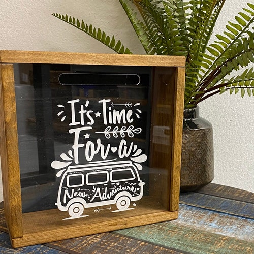 Shadow Box Savings Bank. Adventure Fund. Wooden Piggy Bank. Etsy