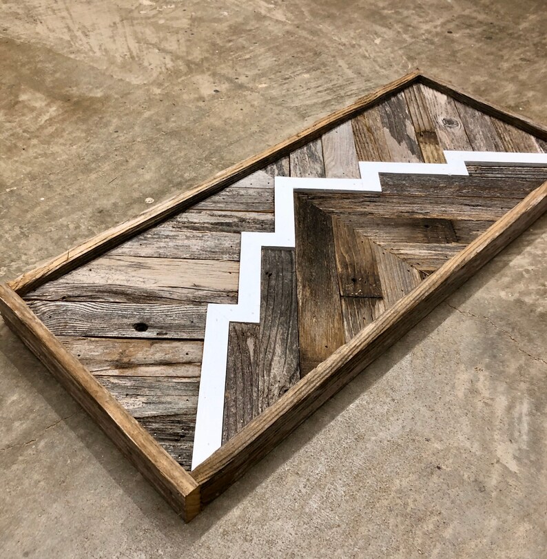 Rustic Mountain Ridge Reclaimed Wood Wall Art | Etsy