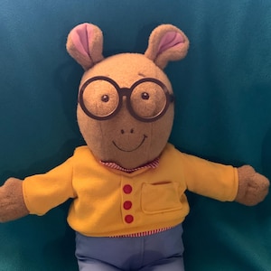 1996 Arthur 16&quot; Talking Plush Stuffed Animal by Playskool PBS Hasbro - 90s Toy Vintage - Tested and Working