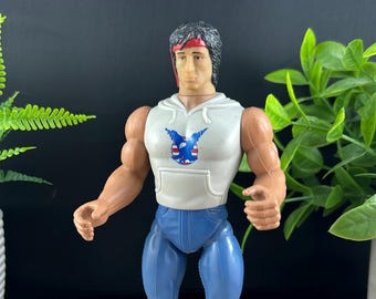 1986 Rambo The Force of Freedom - Fire-Power Rambo 7” Action Figure – Anabasis/Coleco – Sylvester Stallone Vintage 80s Toy