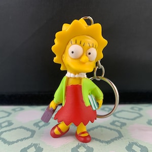 Vintage Lisa Simpson-sleutelhanger - origineel geüpcycled FOX-figuur - The Simpsons TV Show Collectible Gift