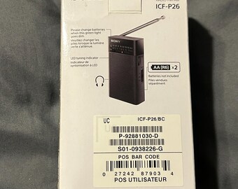 Sony ICF-P26 Fm/am/wide Compatible Handy Portable Radio. Complete