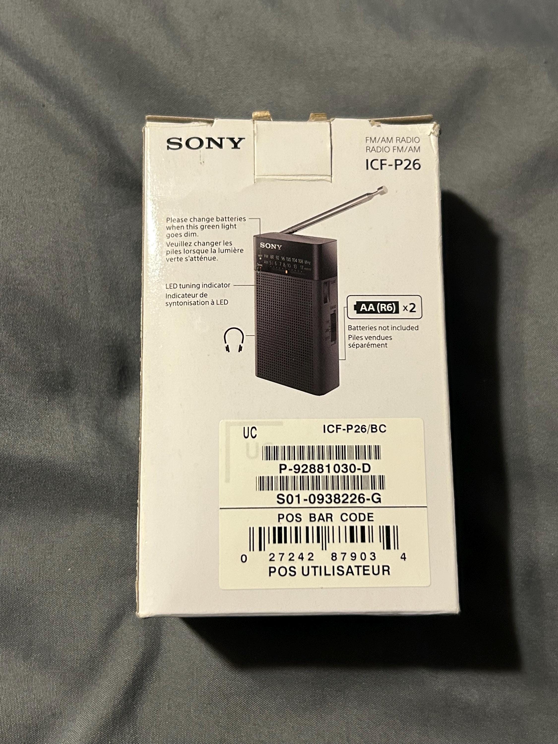 Sony ICF-P26 Fm/am/wide Compatible Handy Portable Radio. Complete