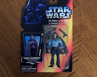 1995 Kenner Star Wars - The Power of the Force - Lando Calrissian - Orange/Red Backer Card