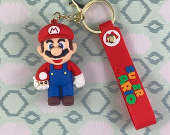Mario Keychain Backpack Charm - Upcycled Super Mario Nintendo Toy - Carry a little Nostalgia with You Always!