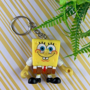 SpongeBob Squarepants Upcycled Poseable Toy Keychain - Retro  Nickelodeon Nostalgia