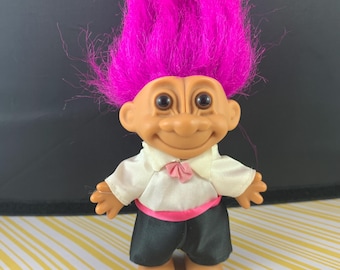 Vintage Russ Wedding Tuxedo Troll Doll – Groom Troll – 90s Wedding Decor – Collectible Russ Troll – Bridal Shower Gift Troll