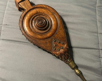 Antique French Fireplace Bellows – Napoleon III Style – Wood & Brass – 19th Century