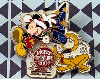 Disney WDW MGM 2004 Merry Christmas Swivel Trading Pin - Mickey
