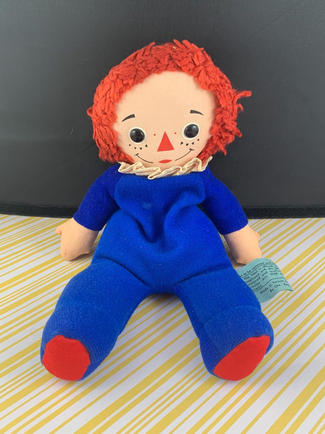 1972 Raggedy Ann Bean Bag Doll – Blue Outfit – Vintage Raggedy Ann