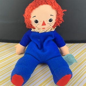 1972 Raggedy Ann Bean Bag Doll – Blue Outfit – Vintage Raggedy Ann Plush – Knickerbocker Soft Doll – Classic 60s/70s Toy - Extremely Rare