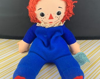 1972 Rtagdy Ann Stoffpuppe - Blaues Outfit - Vintage Rtagdy Ann Plüschtier - Knickerbocker Stoffpuppe - 60er/70er Jahre Spielzeug - Sehr Selten