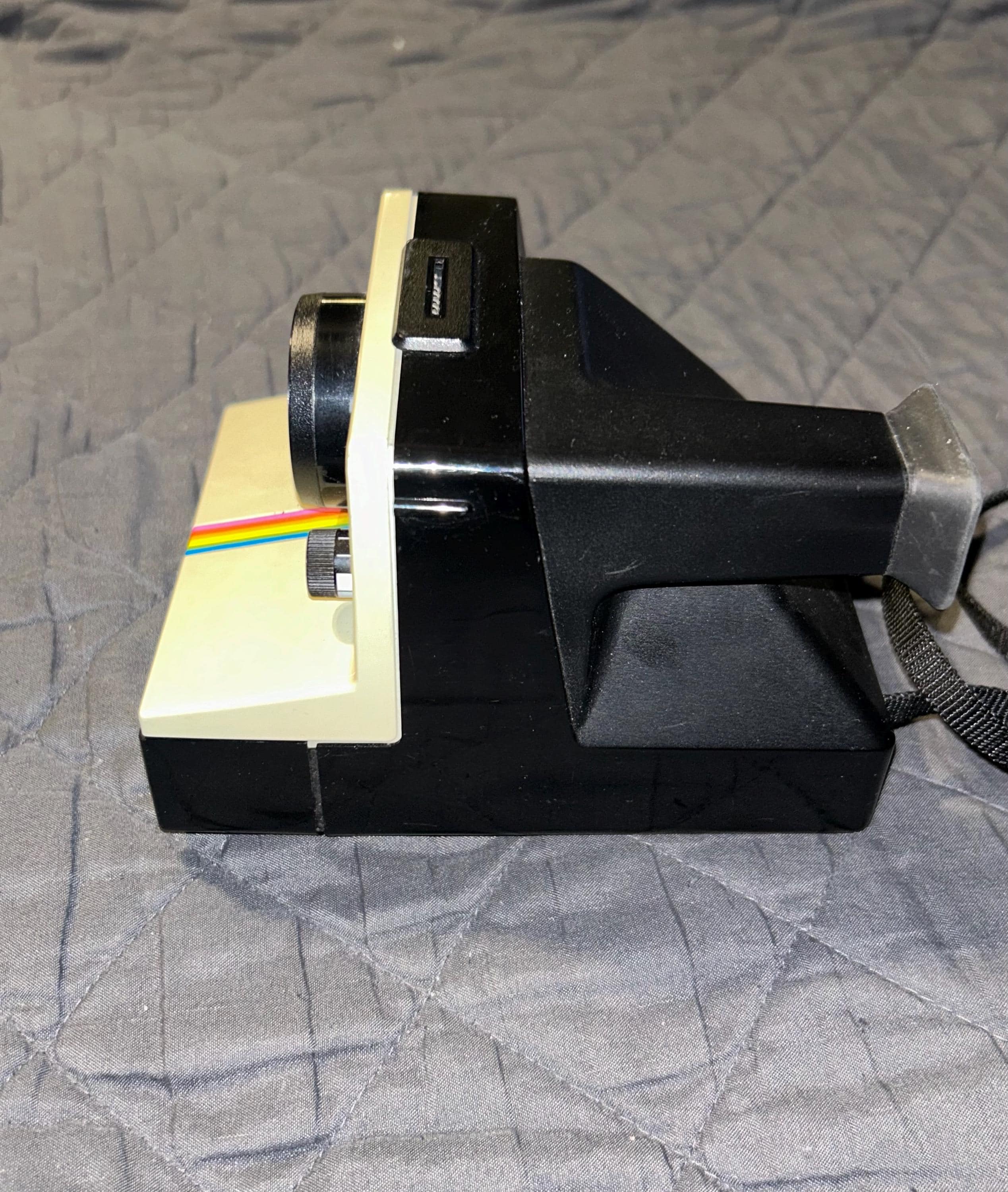 Vintage Polaroid Land Camera Instant Rainbow Stripes Flash Retro