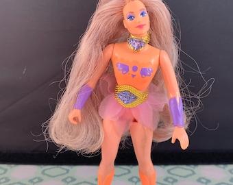 Vintage She-Ra Flutterina Doll – Princess of Power 1985 – Broken Back Peg – Mattel MOTU – 80s Toy for Repair or Display
