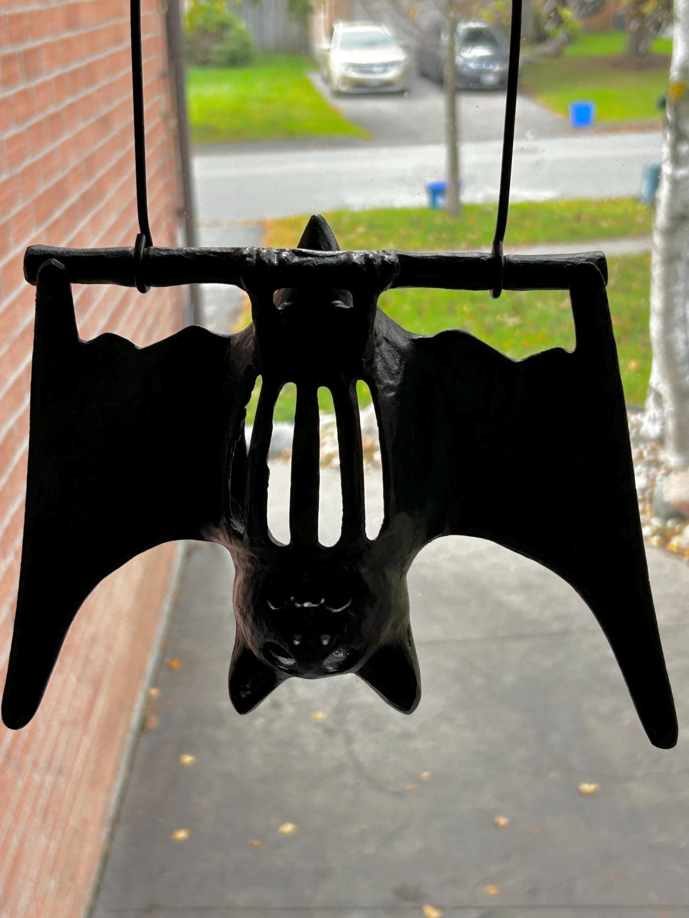 2 Portacandele Da Parete Gotici A Forma Di Pipistrello In Resina Nera – Decorazione Halloween Con Occhi Rossi, Per Interni Ed Esterni, Regalo Per Amanti Del Gotico