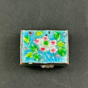 Vintage Teal Floral Pill Box | Small Metal Trinket Box | Retro Medicine Case | Decorative Pill Holder | Cottagecore Gift