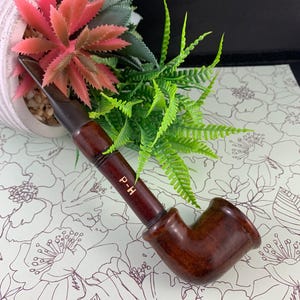 Vintage P-H Wooden Tobacco Pipe – Mid Century Straight Billiard Style – Collector’s Estate Pipe – Rustic Gift for Him - Tobacciana