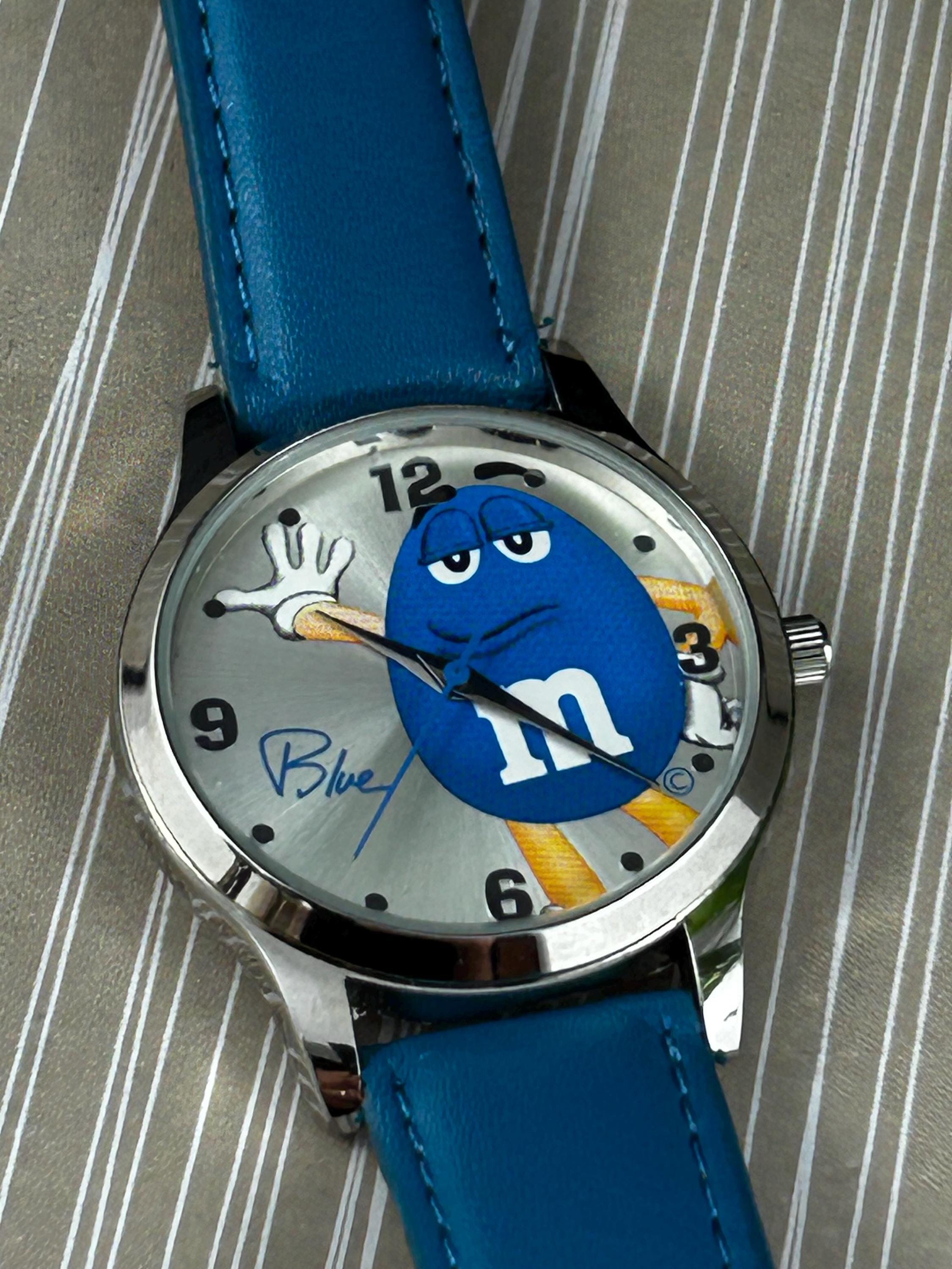 キャスタウェイ レンジャー　m&m s M&ms Blue Promotional Mars Candy Silver-tone Quartz Adult Watch by