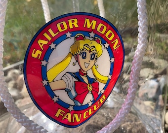 Vintage Sailor Moon Official Fan Club Merchandise - Clear Sailor Moon Bag With Official Fan Club Logo - Original Sailor Moon Memorabilia