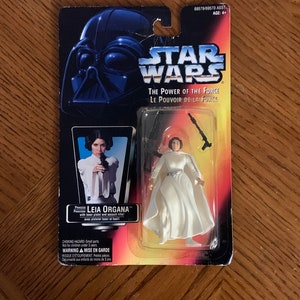 1995 Kenner Star Wars - Le pouvoir de la force - Leia Organa - Carte de vœux orange/rouge