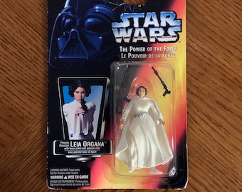 1995 Kenner Star Wars - The Power of the Force - Leia Organa - Orange/Red Backer Card