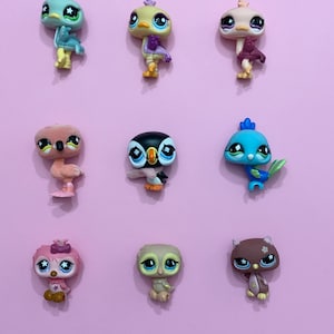 Authentic Discontinued Littlest Pet Shop - Your Choice - Fine Feathered Friends! Ostrich, Flamingo, Owl, Puffin, Peacock