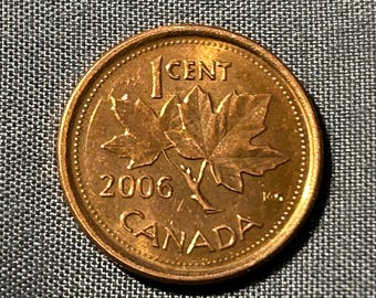 RARE 2006 Canada Penny - No P No Logo Magnetic Coin