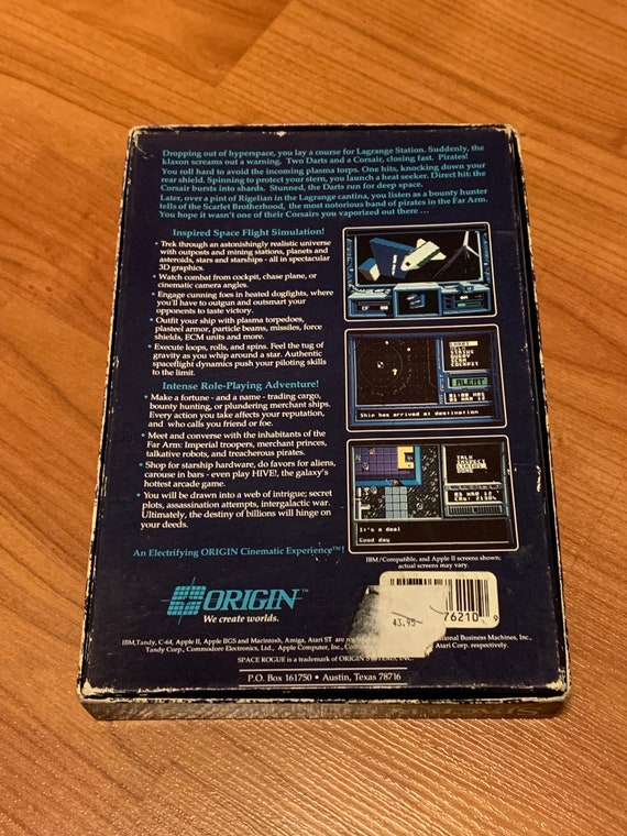 Vintage Video Game - SPACE ROGUE 1989 - Big Box Floppy Disk 5.25