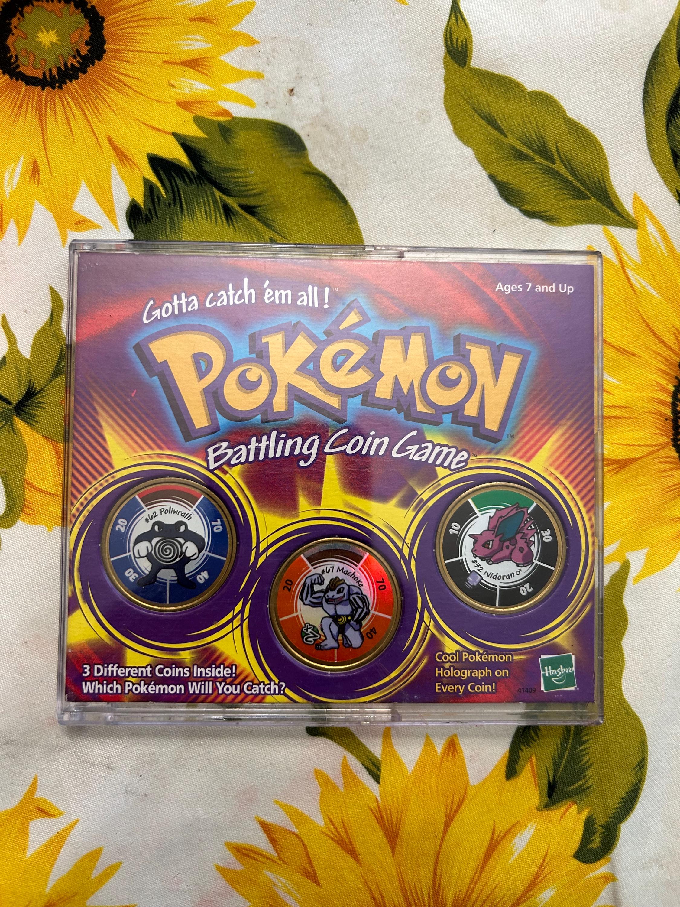 1999 Pokemon Battle Coin Game Pack - Poliwrath Machoke, Nidoran - Etsy
