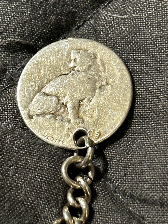 Heavy Antique Solid Sterling Silver Double Albert… - image 7