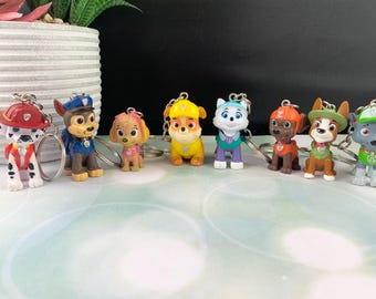 Paw Patrol Figure Keychains – Upcycled Toys – Choose Your Favorite Pup – Great for Kids' Backpacks!
