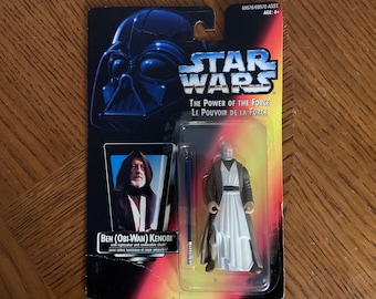 1995 Kenner Star Wars - The Power of the Force - Ben Obi-Wan Kenobi Orange/Red Backer Card