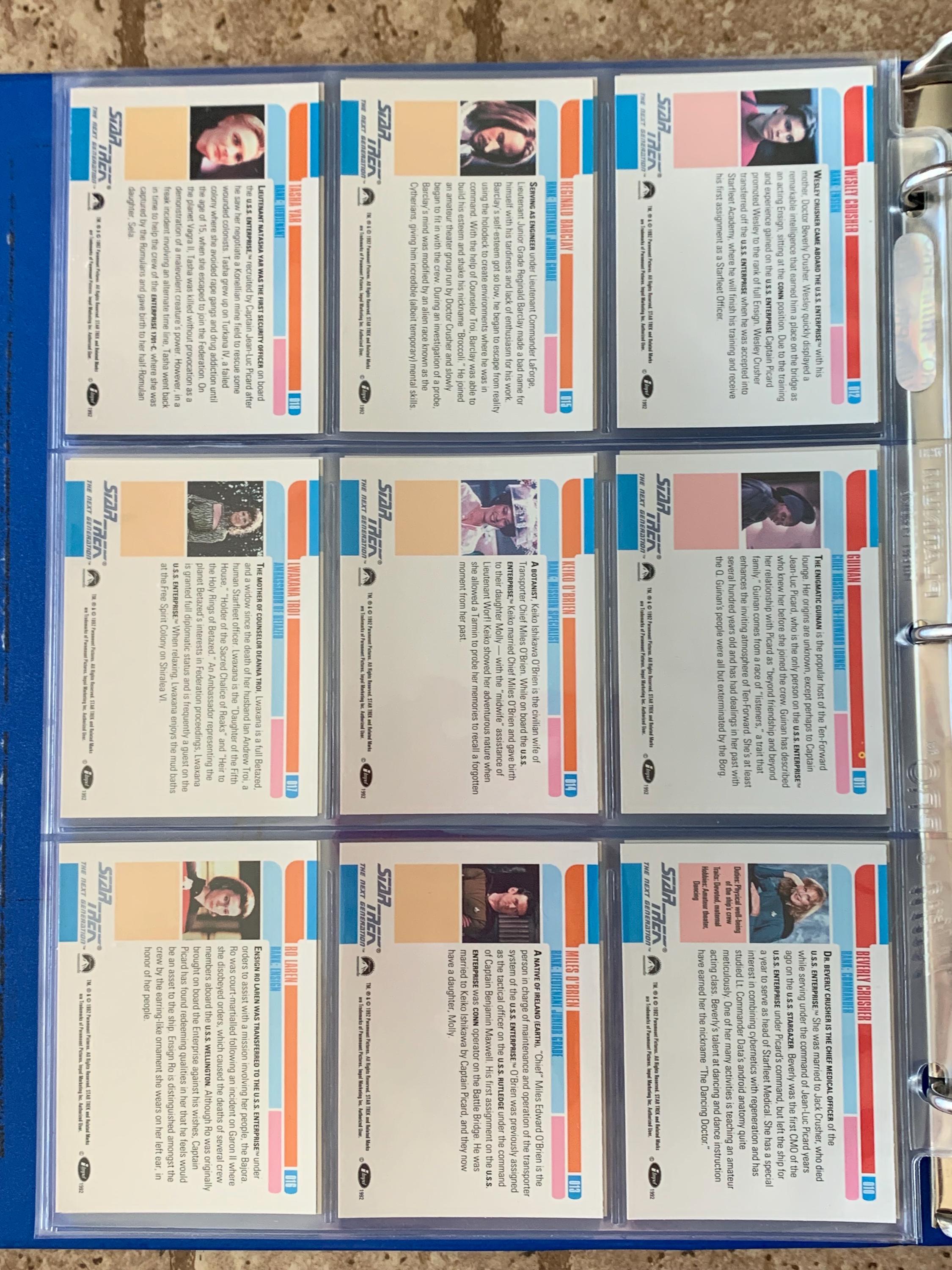 Star Trek the Next Generation Cards 001-120 Inaugural Collector's