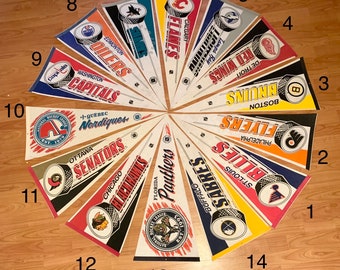 NHL Hockey Sports Memorabilia Full Size Felt Pennant Flags - Your Choice!