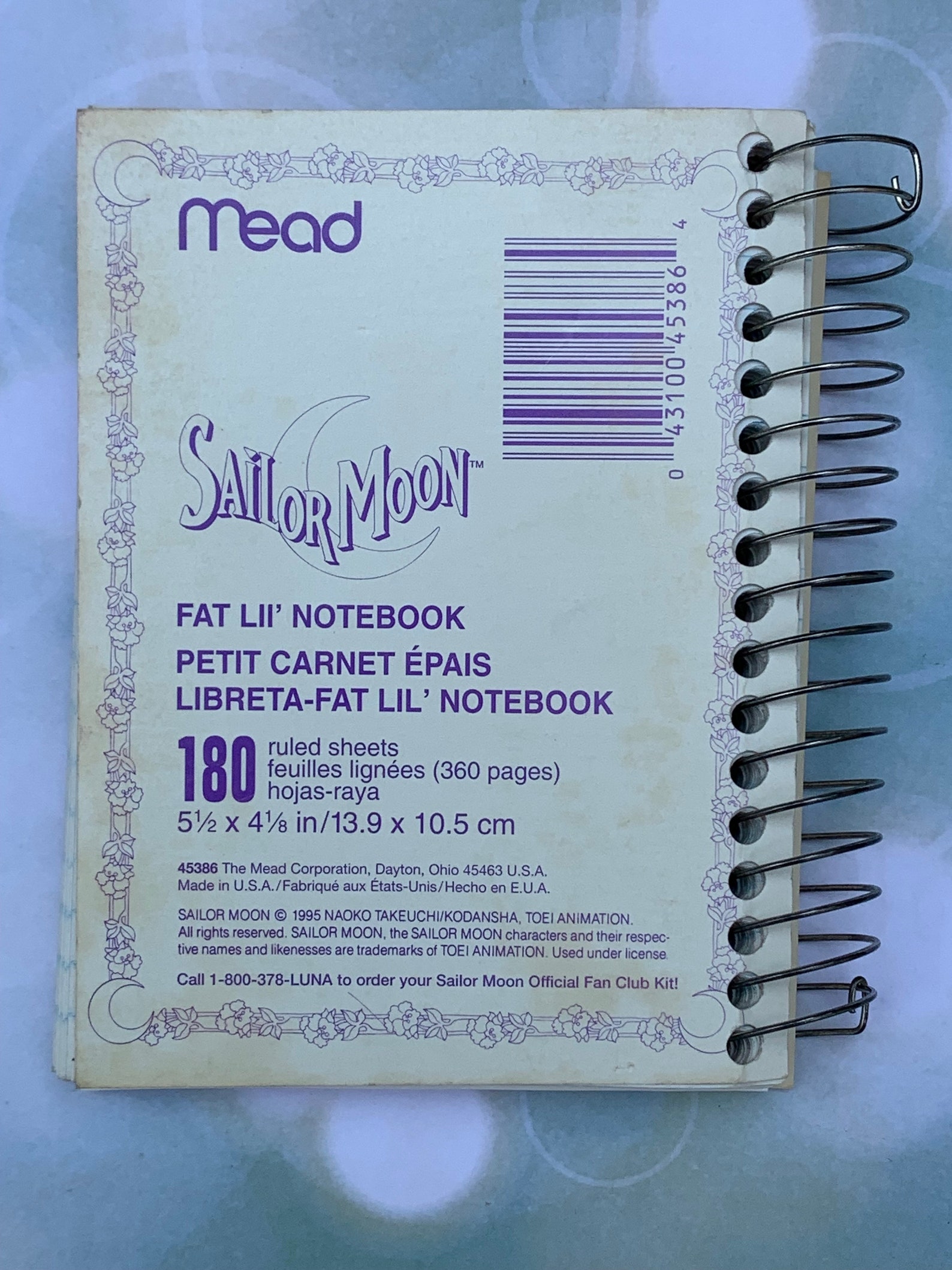 Licensed Sailor Moon Lined Notebook - Vintage 180 Page Mead Sailor Moon ...