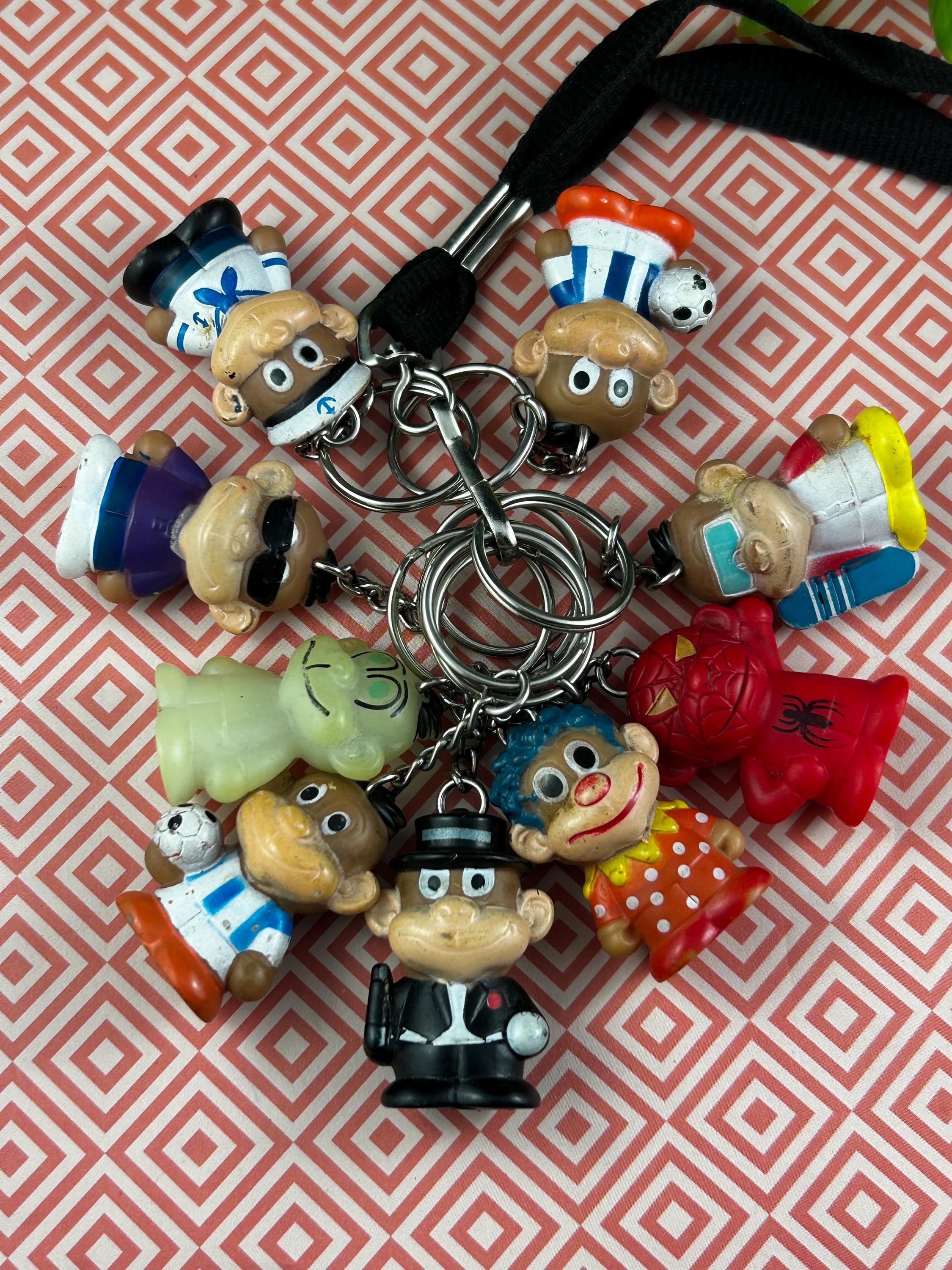 Star Awards Monkey Keychain Lot - 8 Pieces - Cute Collectible