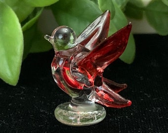 Murano Style - Tiny Colourful Blown Glass Birds in Flight - Set of 7