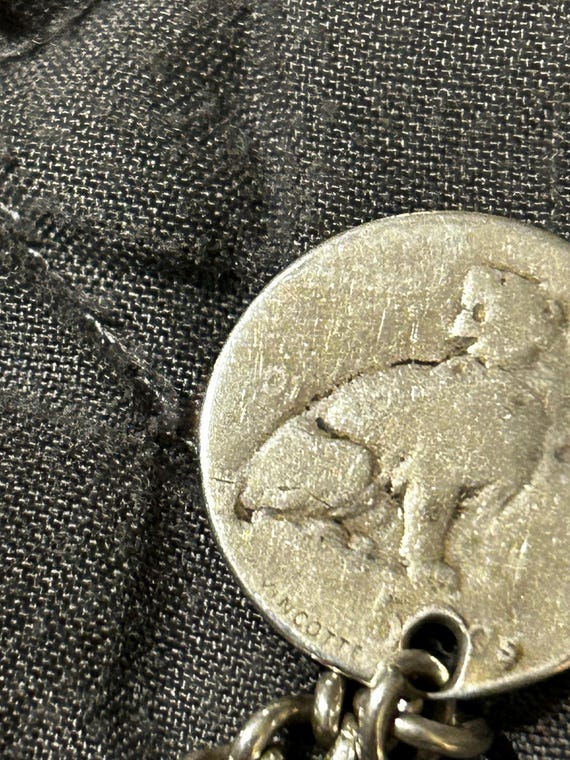 Heavy Antique Solid Sterling Silver Double Albert… - image 8