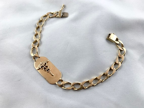 10k white gold medical alert bracelet outlet