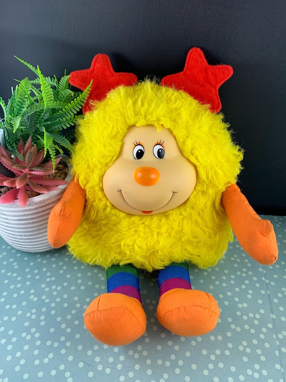 Rainbow Brite Sprite Jaune Spark 1983 – Peluche Vintage 33 cm – Hallmark Mattel – Jouet Rétro Années 80